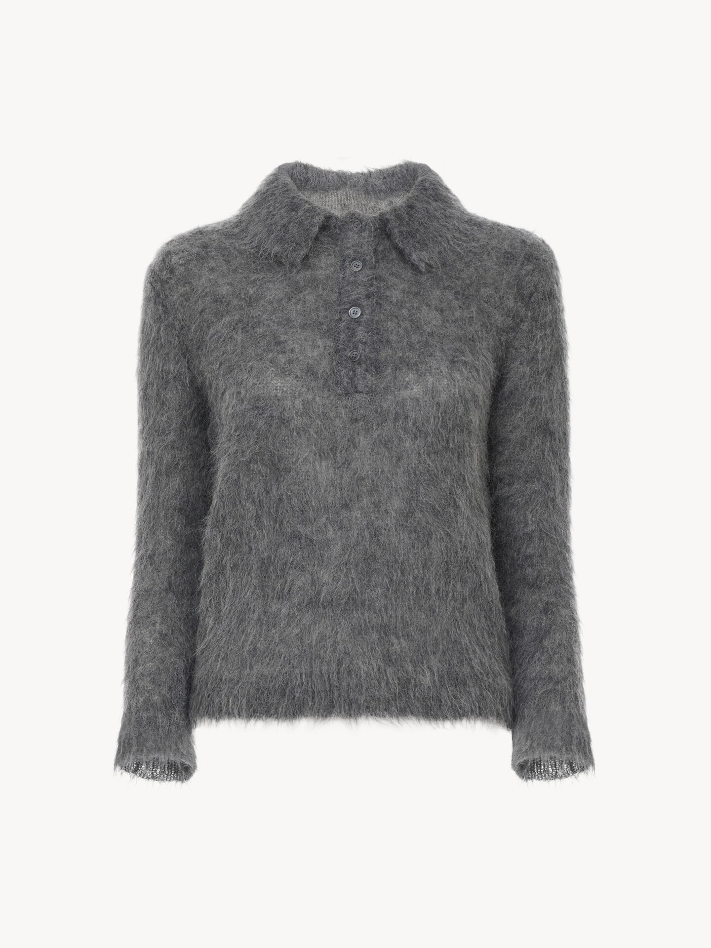 Jersey de polo confeccionado en punto de mezcla de lana y alpaca - 2.0