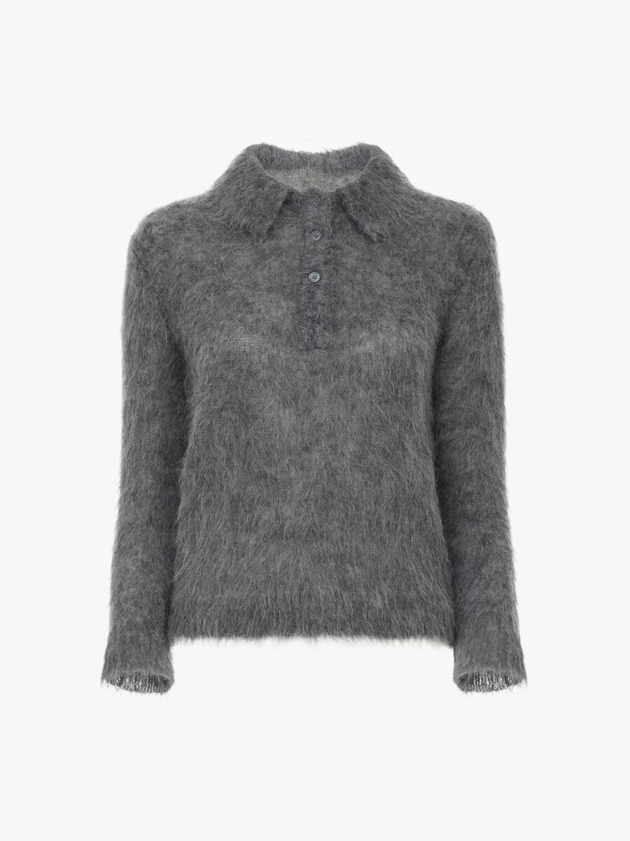 Polo sweater in an alpaca wool-blend knit - 2