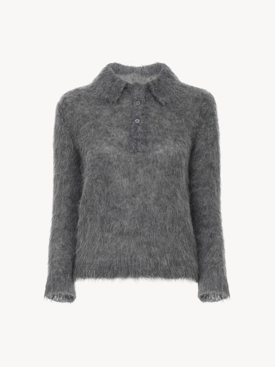 Polo jumper in an alpaca wool-blend knit - Packshot