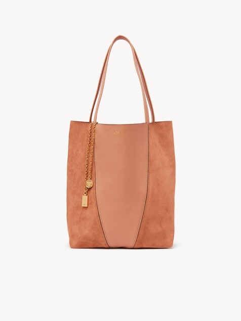 Chlo&eacute; Spin tote bag in grained & suede leather