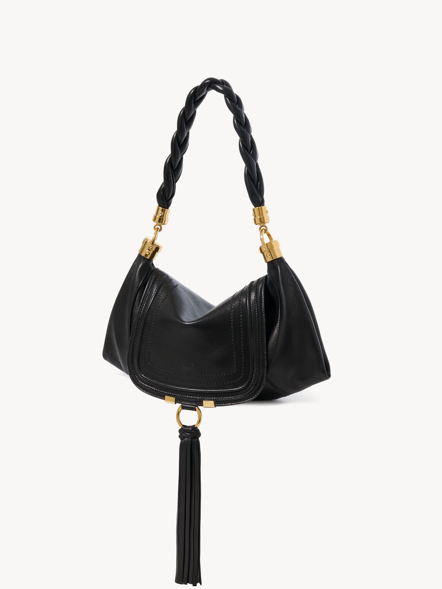 Small Marcie Foulard hobo bag in soft leather - 3.0