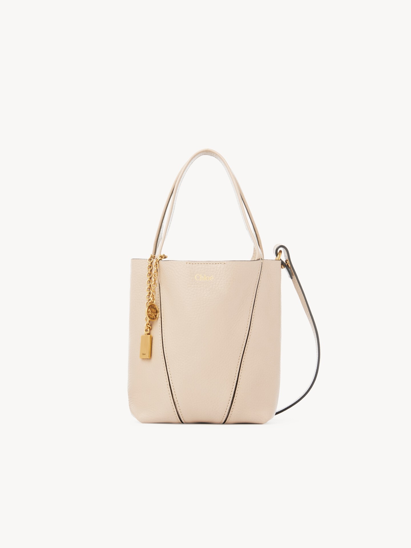 Small Chlo&eacute; Spin tote bag in grained leather - 1