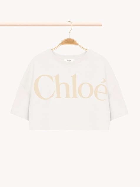 Camiseta cropped con logotipo infantil