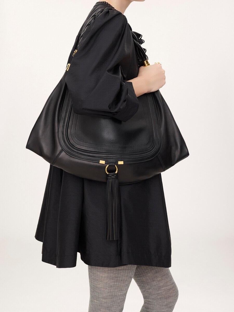 Large Marcie Foulard hobo bag in soft leather - 3