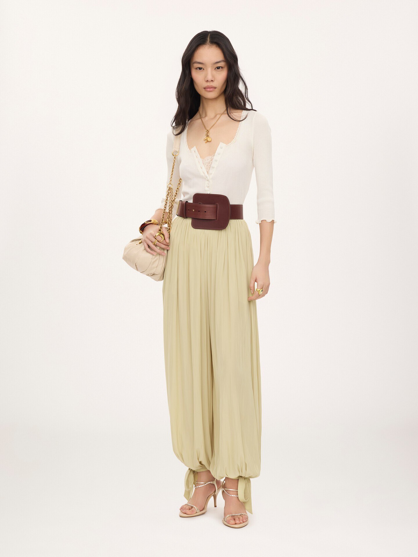 Fitted top in cotton & silk jersey - 3