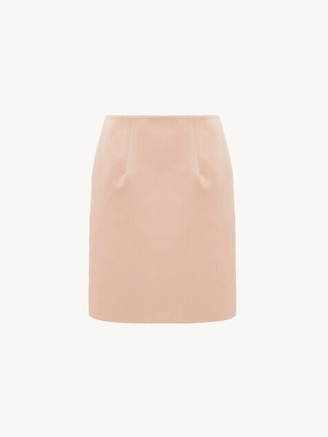 Short pencil skirt in technical duchess satin