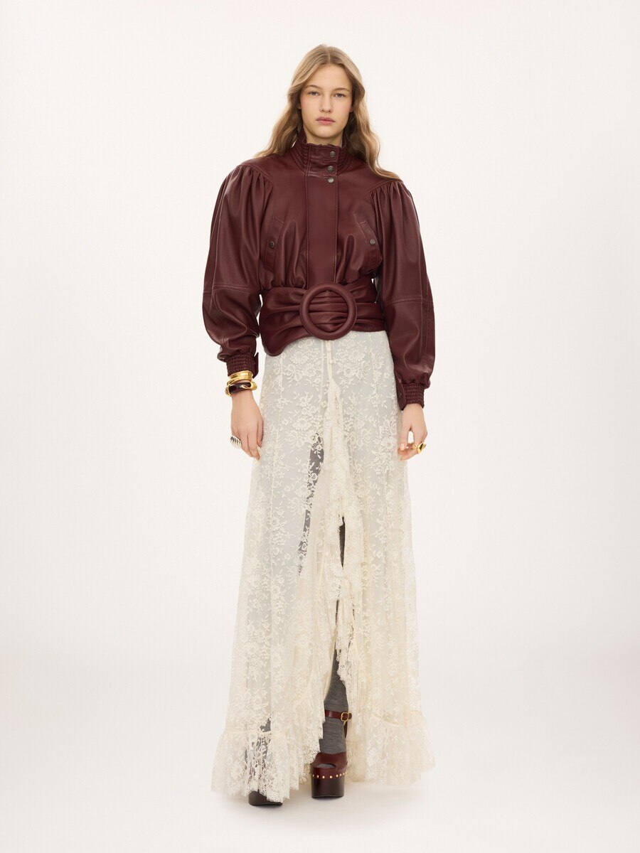 Cropped-Schaljacke aus Leder - 3