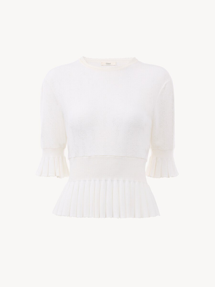 Ger&uuml;schter Cropped-Pullover aus Wollstrick - 2