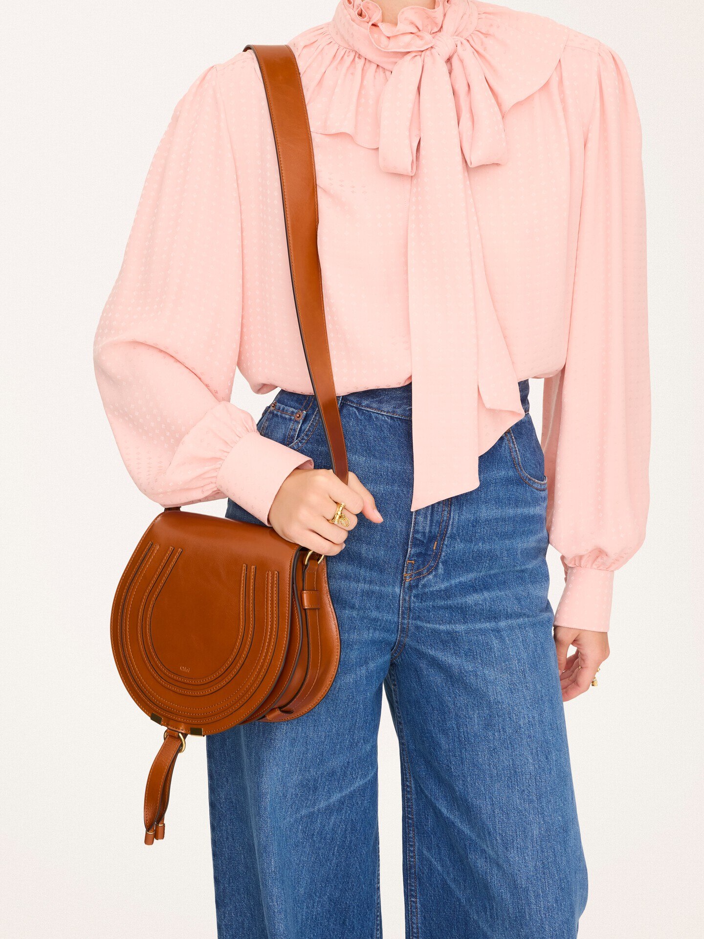 Marcie saddle bag in shiny leather - 2.0