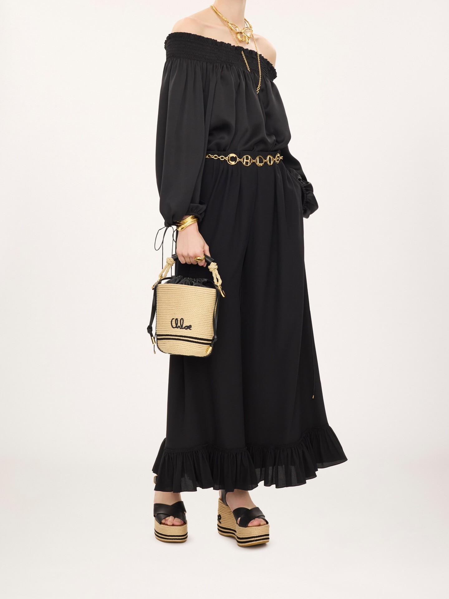 Chlo&eacute; Soleil bucket bag in cord - 8