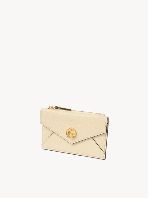 Small Envelope purse with card slots in grained leather
