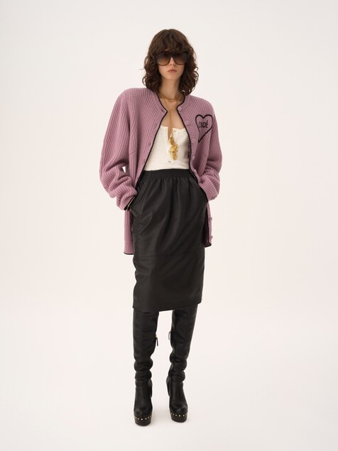 Generous logo cardigan in a wool & cashmere knit