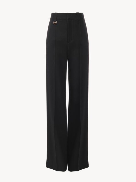 Boyish tailored pants in wool grain de poudre