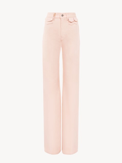 Jean taille haute évasé en denim