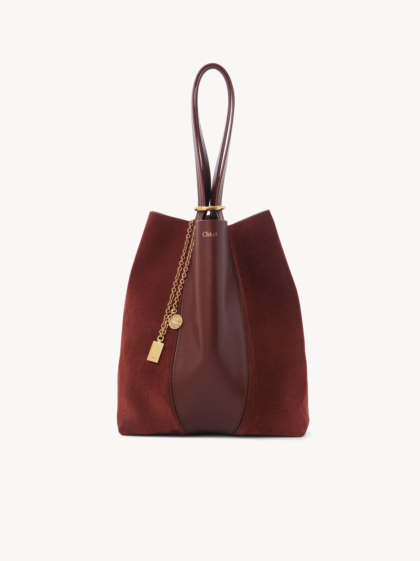 Chlo&eacute; Spin tote bag in grained & suede leather - 2
