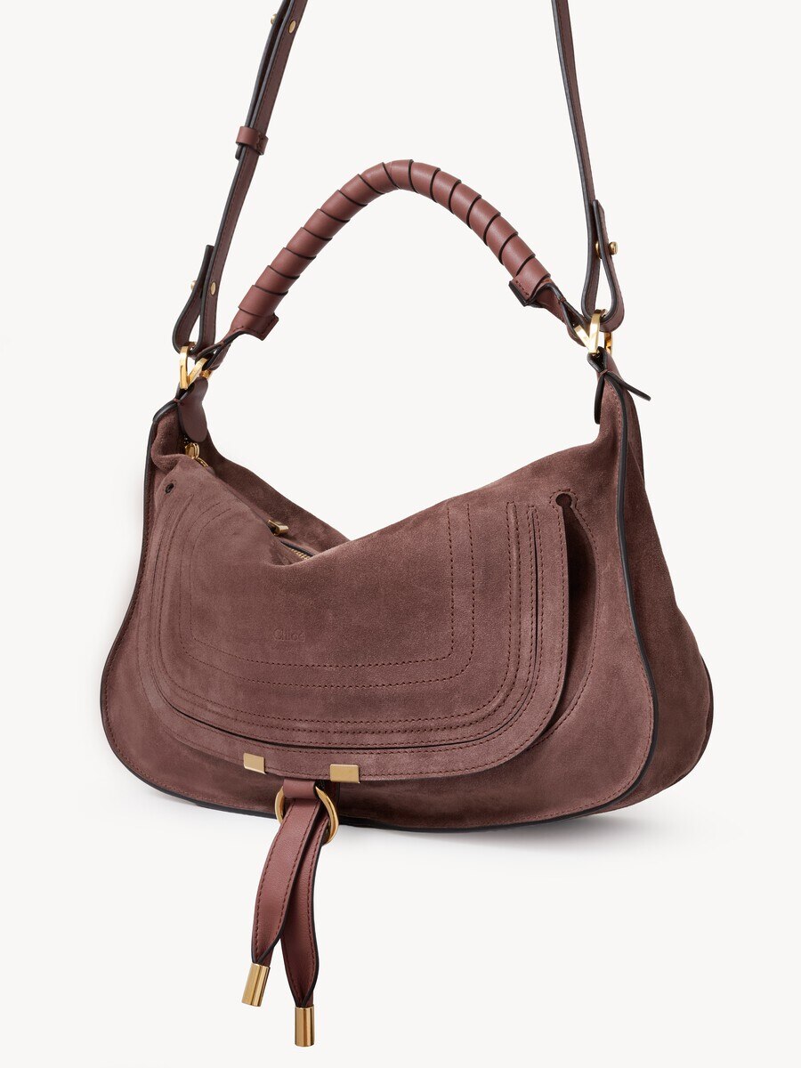 Small Marcie shoulder bag in suede leather - 5