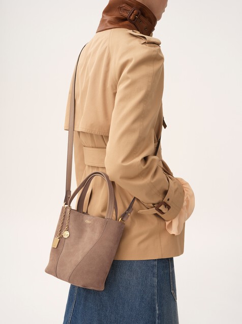Small Chlo&eacute; Spin tote bag in suede leather