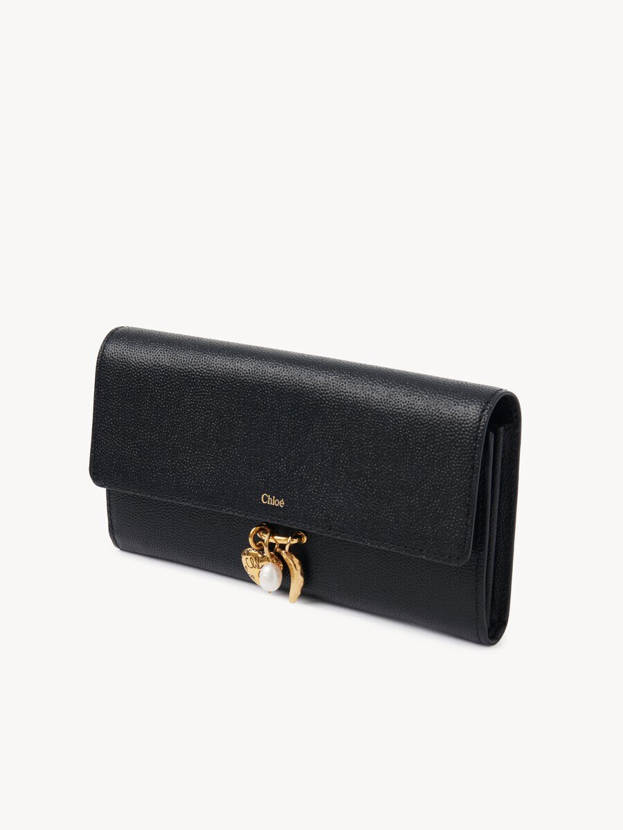 Cartera larga con solapa Chlo&eacute; Charms de cuero granulado - 3