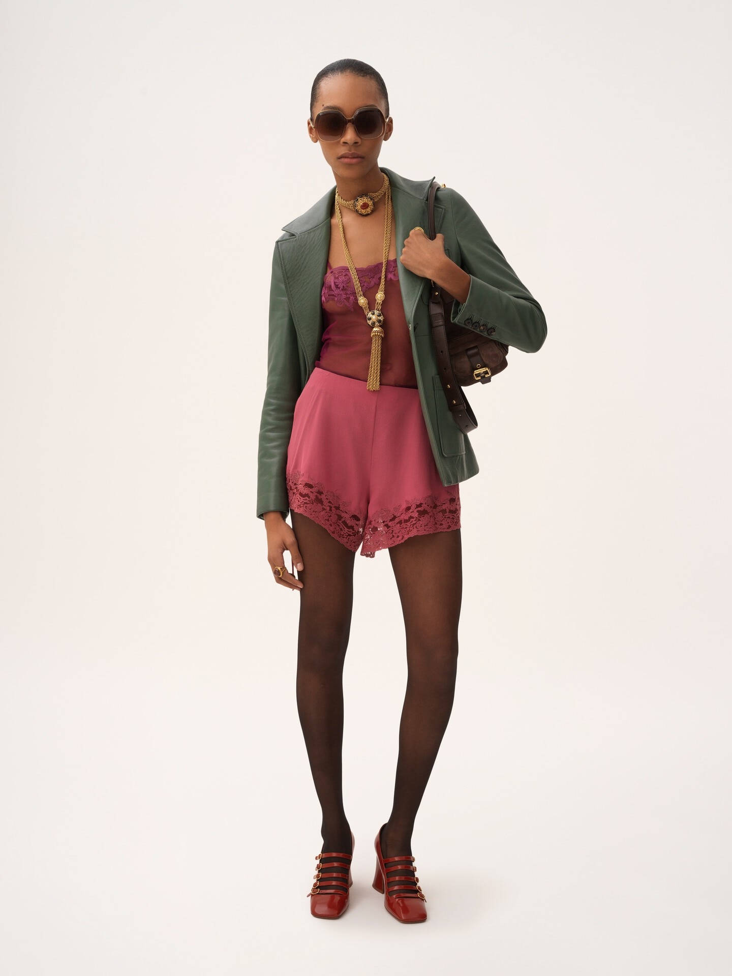 Camera bag in suede leather - 9