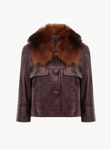 Cropped jacket in leather - 2