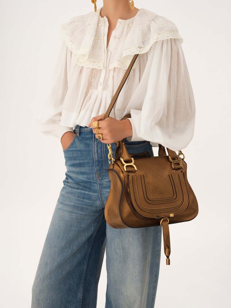 Small Marcie bag in metallized leather - 2