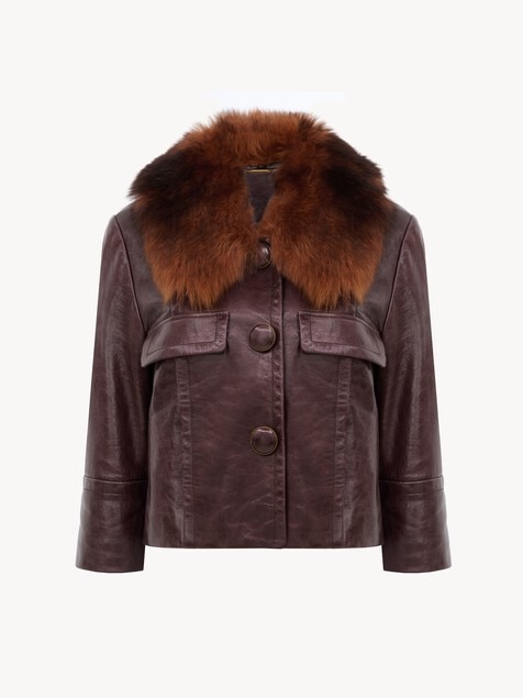 Veste courte en cuir