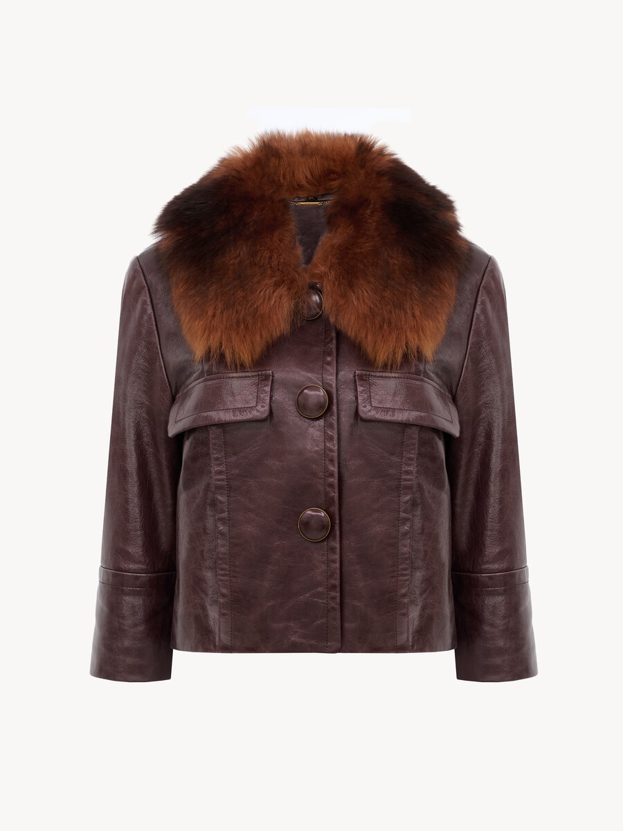 Cropped jacket in leather - 2