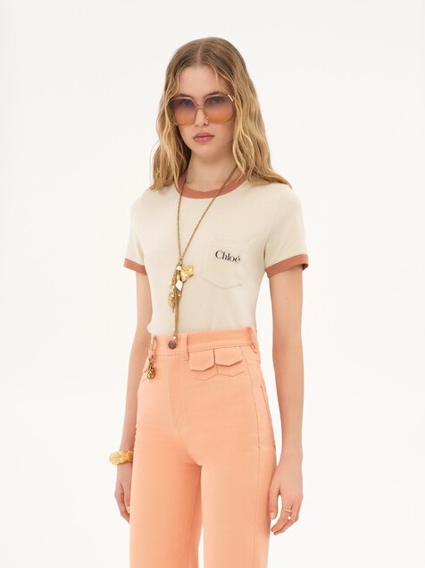 Crew-neck logo T-shirt in cotton jersey