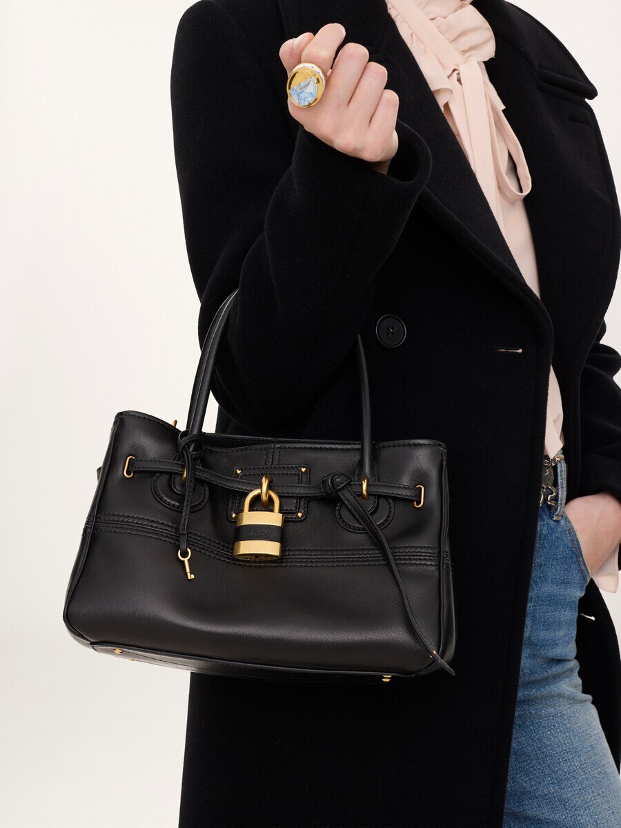 Bolso con asa superior Paddington Sling peque&ntilde;o de cuero suave - 4