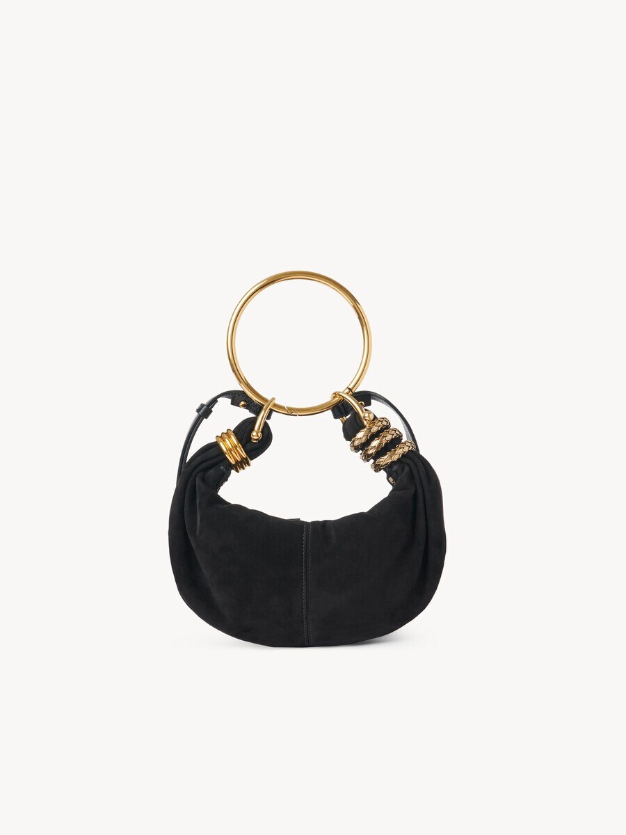 Bolso hobo Bracelet peque&ntilde;o de ante con adorno de serpiente - 5