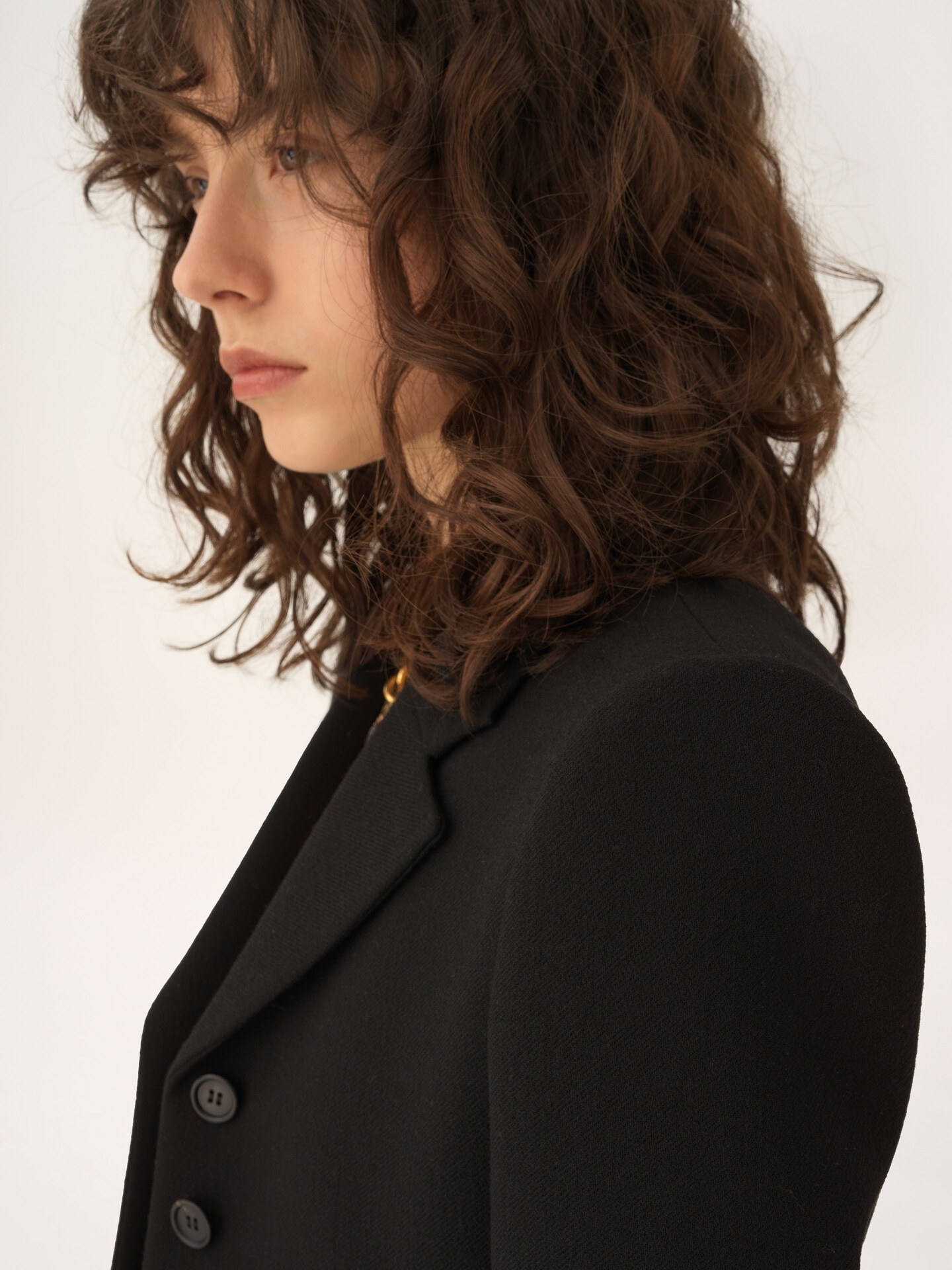 Chaqueta Spencer cropped de cr&ecirc;pe de lana - 6