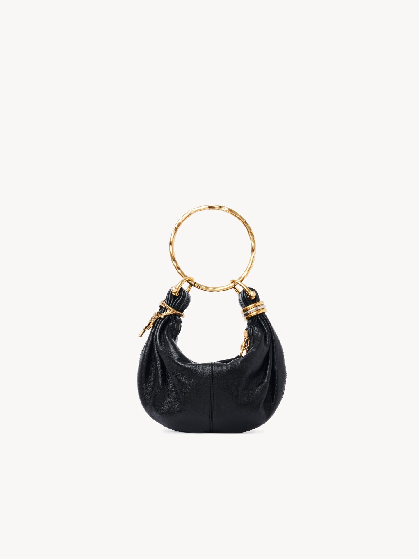 Mini Bracelet Hobo bag in grained leather - 1