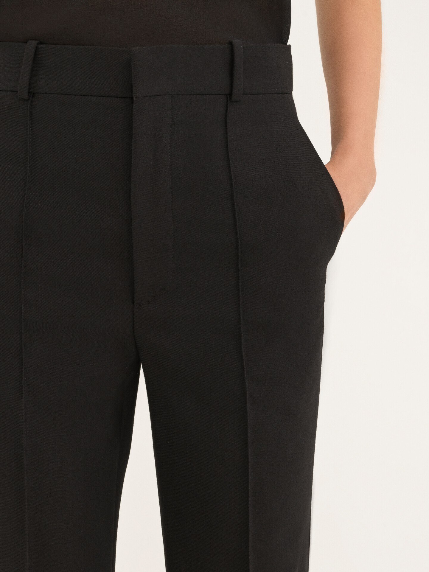 High-waisted pants in wool gabardine - 5