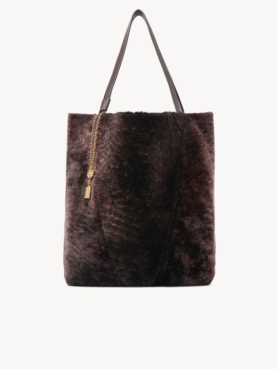 Large Chlo&eacute; Spin tote bag in shearling - 1