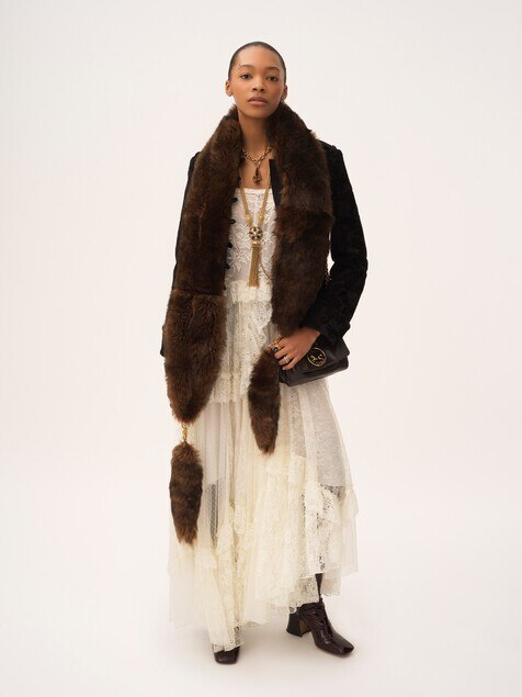 Fitted jacket in floral velvet