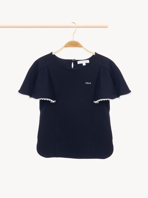 Camiseta con ribete de guipur para ni&ntilde;os