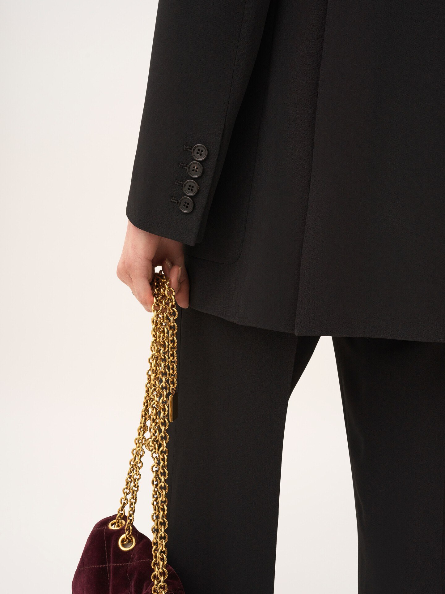 Chaqueta de sastre de doble botonadura de crep&eacute; de mezcla - 8