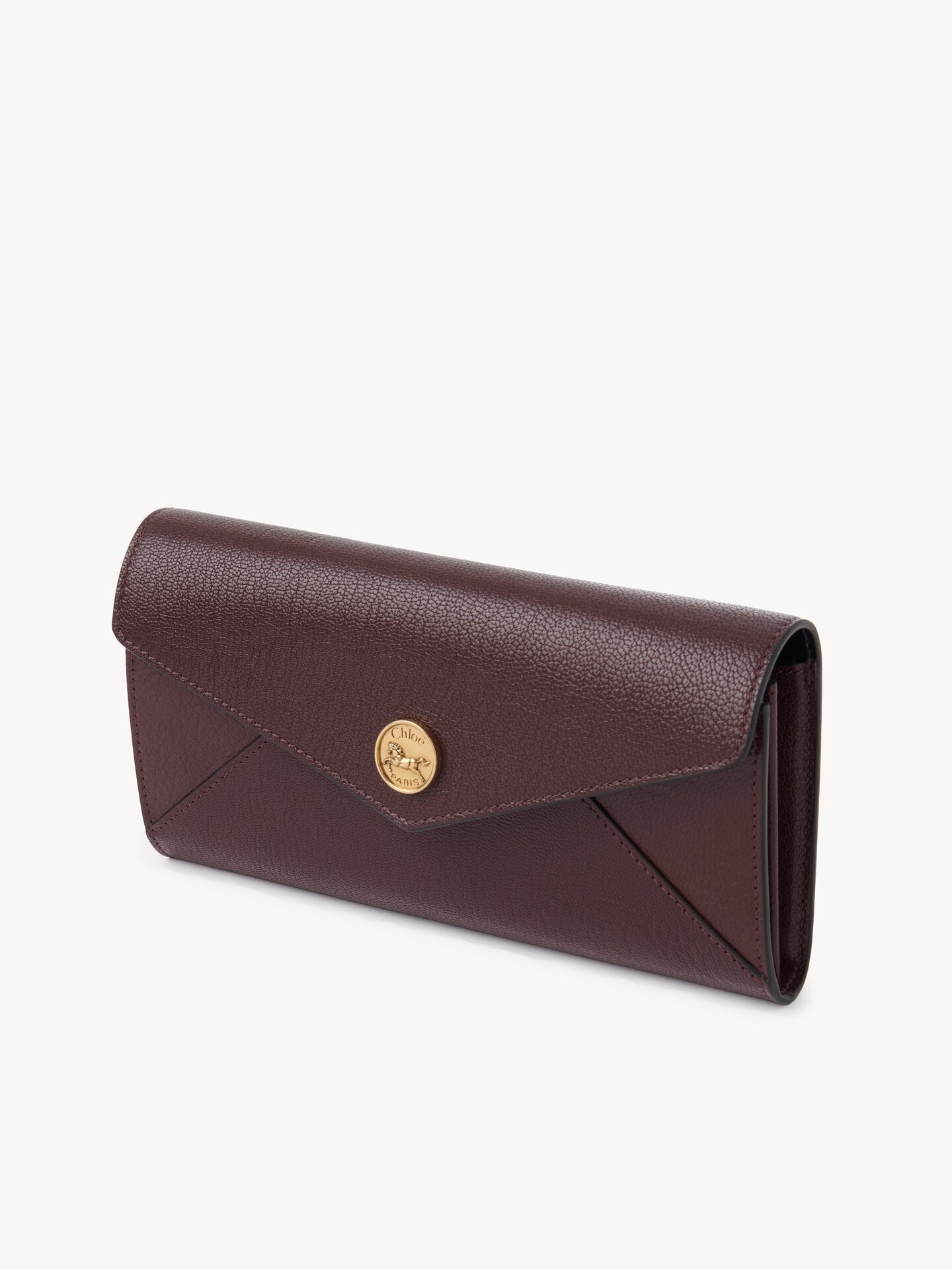 Envelope long wallet with flap in grained leather - 3