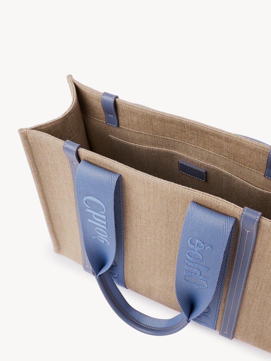 Woody tote bag in linen - 5