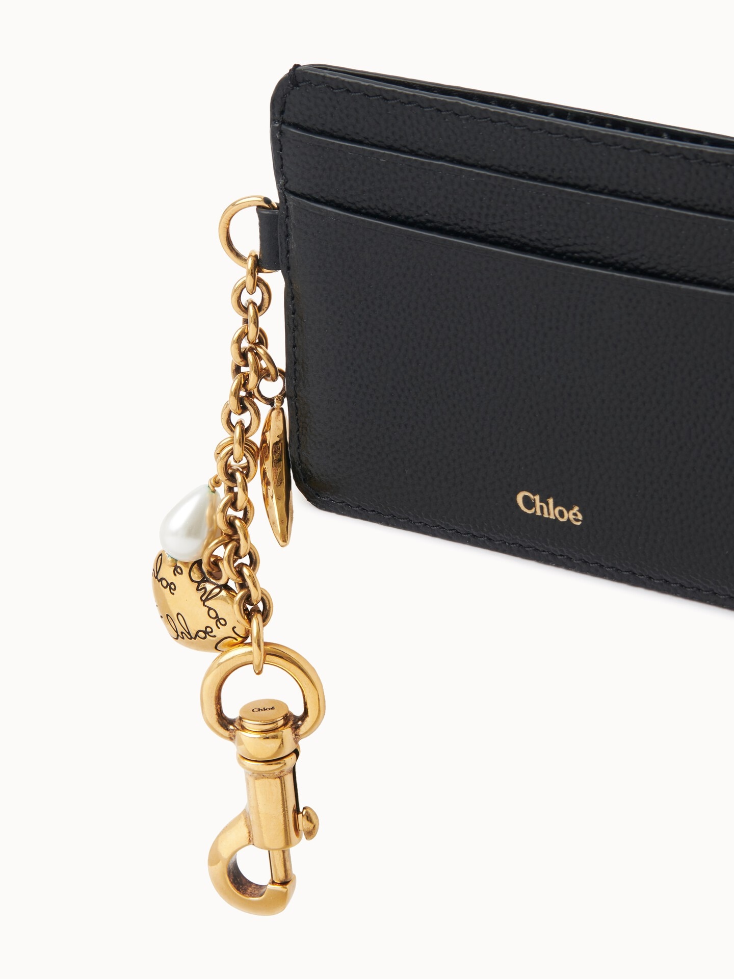 Tarjetero Chlo&eacute; Charms de cuero granulado - 6