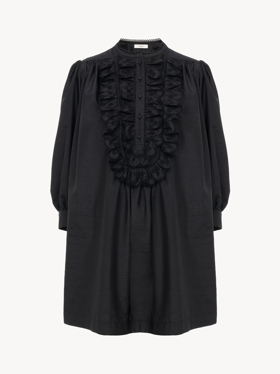 Long-sleeve mini dress in technical taffeta - 2