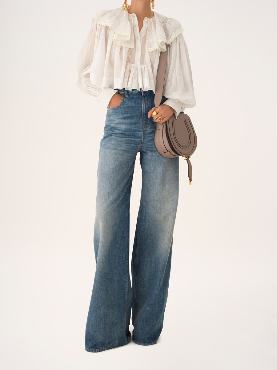 Marcie saddle bag in grained leather - 12