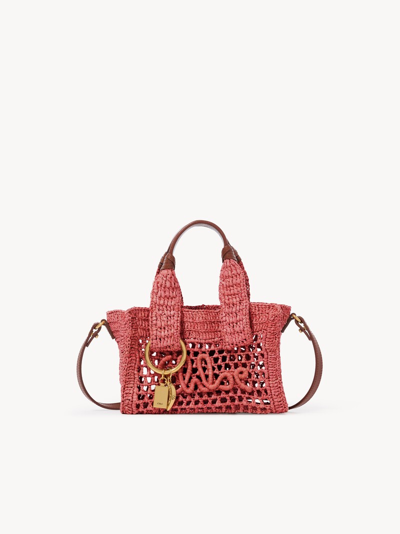 Mini Summer Banana east-west tote bag in raffia by Chloé
