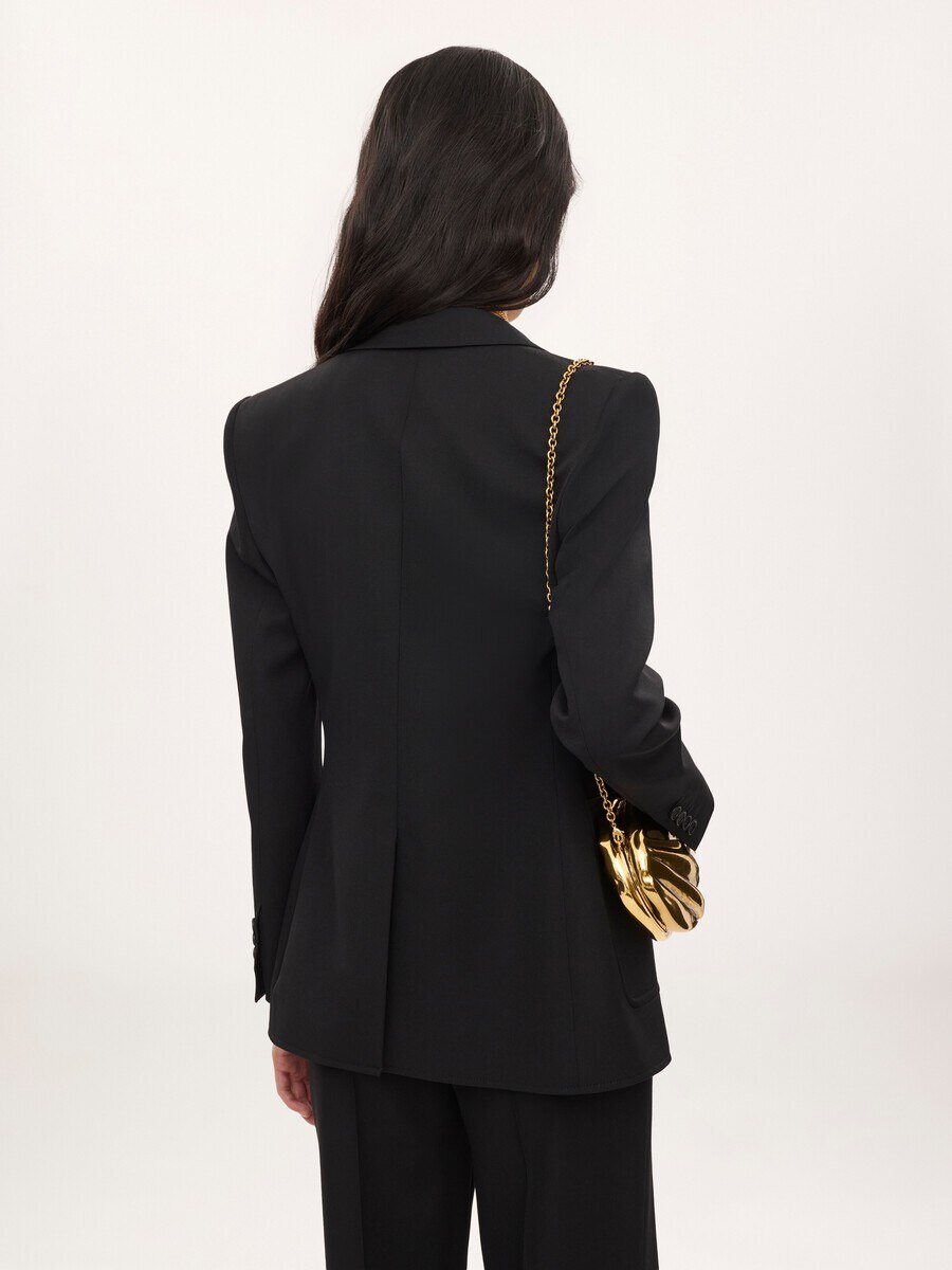 Single-breasted tailored jacket in wool grain de poudre - 5