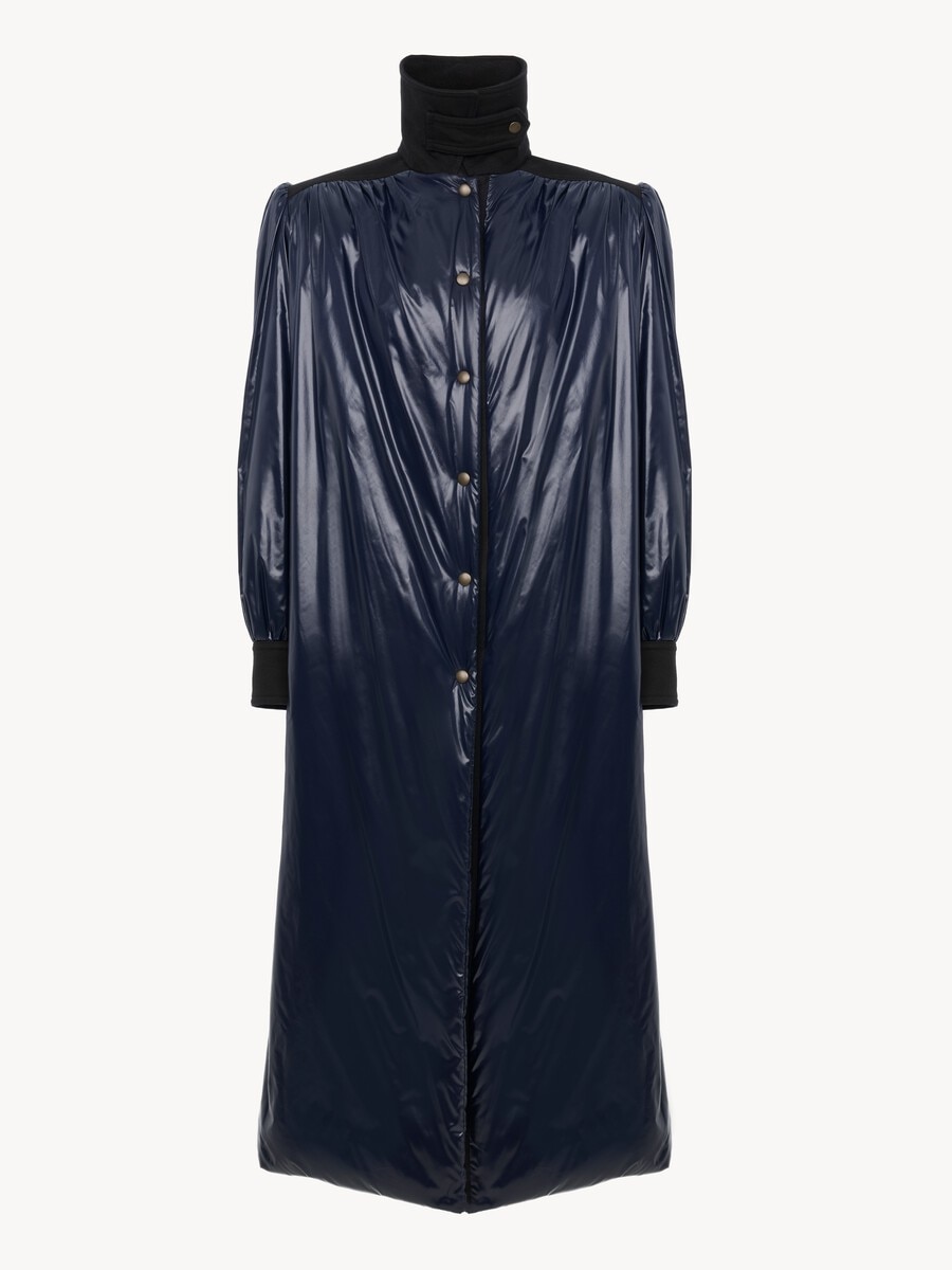 Long utilitarian coat in shiny nylon - 2