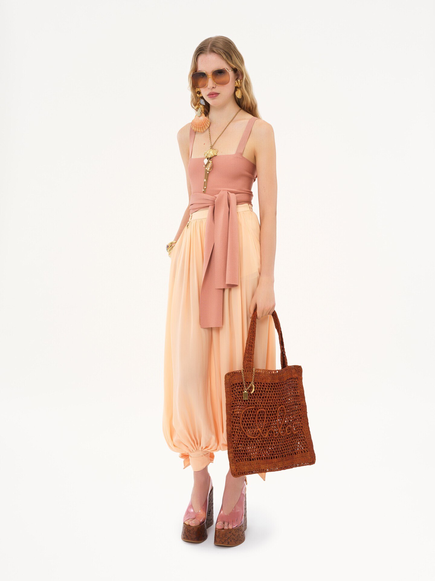 Bolso tote Summer Banana de rafia - 10
