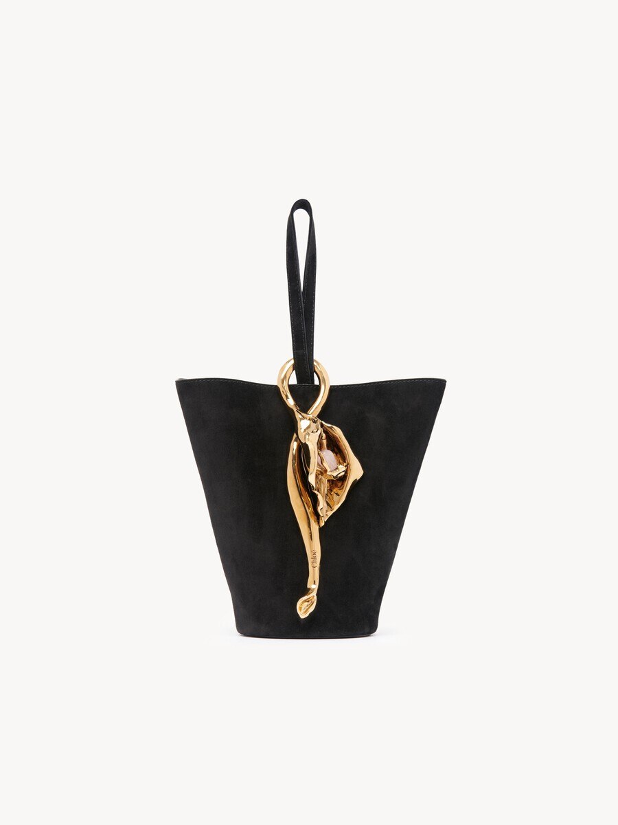 Small Eden Treasures wristlet bucket bag in suede leather - 1