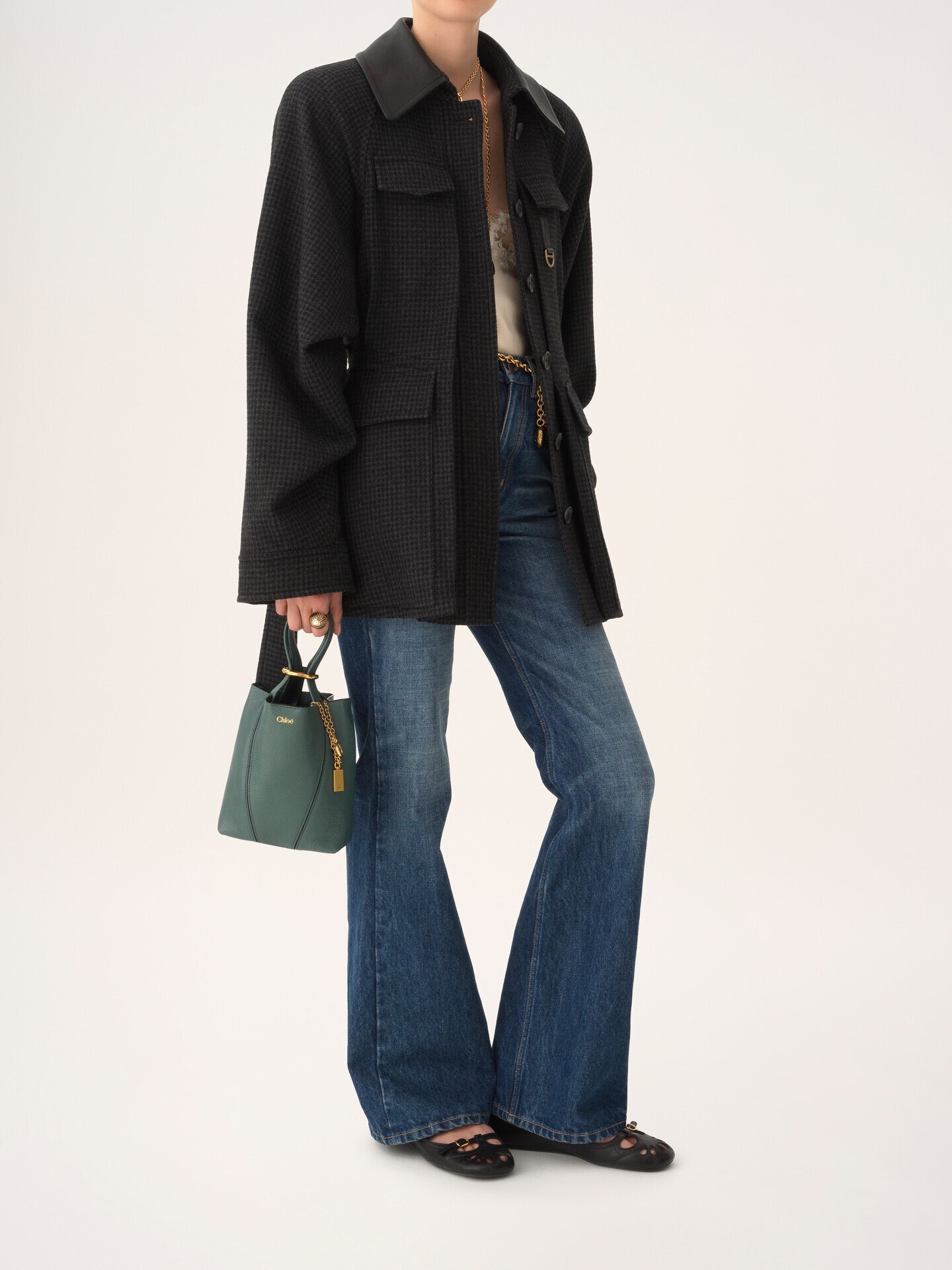 グレインレザー製Chlo&eacute; Spinスモールトートバッグ - 7