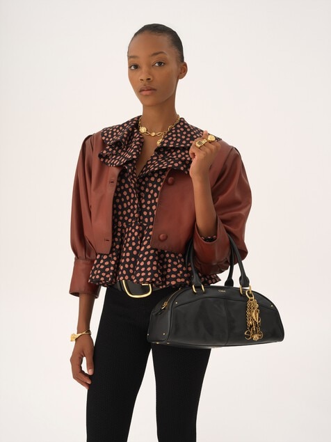 Bolso bowling Chlo&eacute; de cuero suave