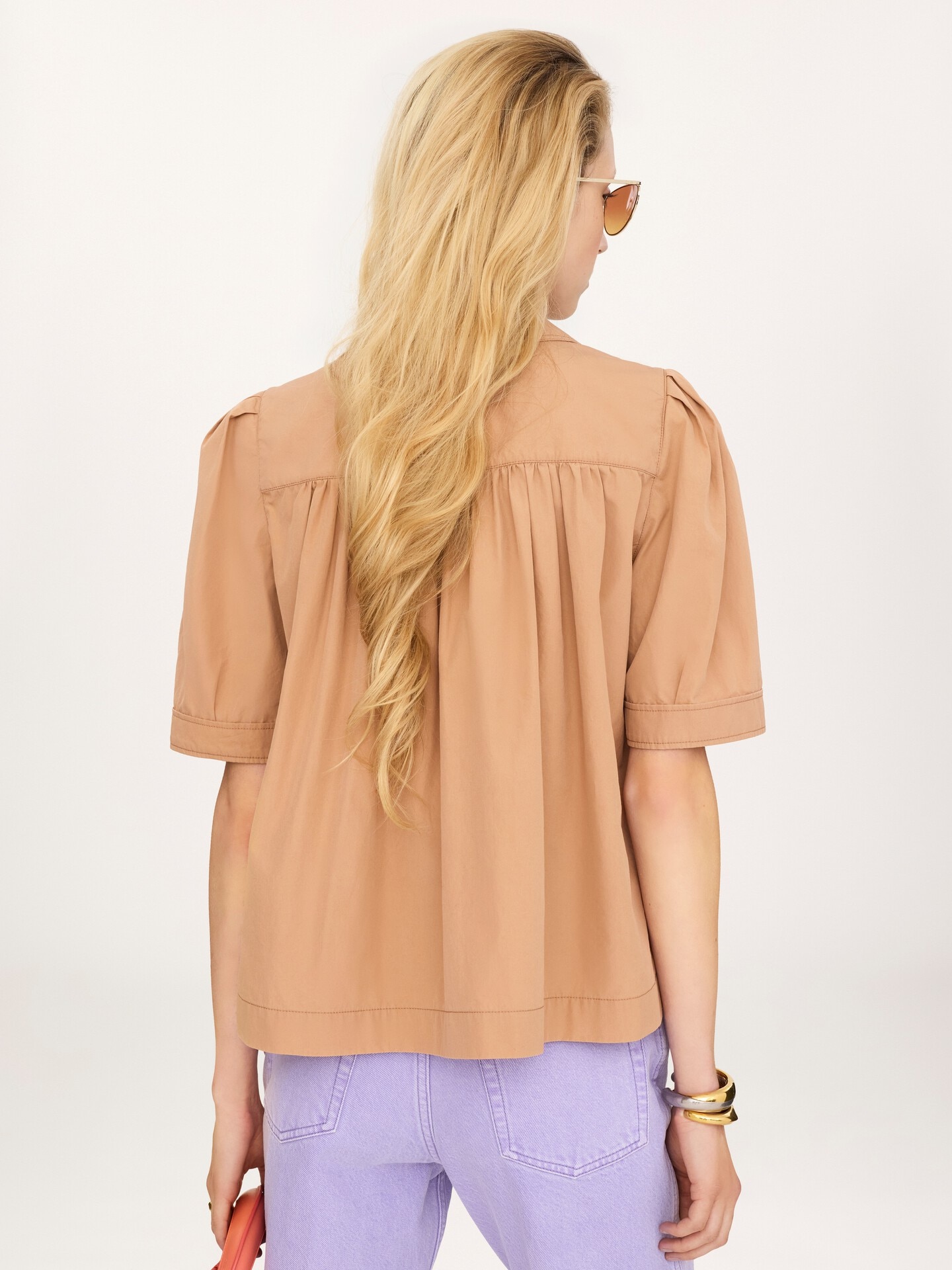 Short-sleeve shirt in cotton poplin - 6